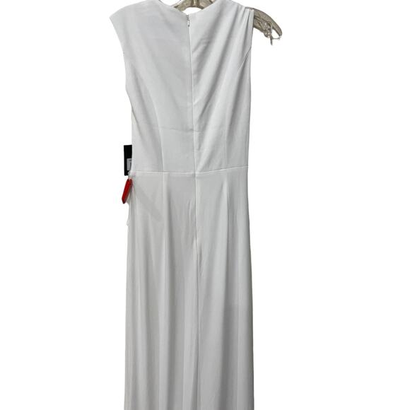 Ieena for Mac Duggal Crystal Buckle Side Knot Jersey Gown Size 2 - Picture 12 of 14